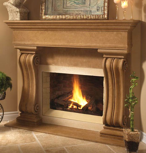 1110.538 fireplace stone mantel - OmegaMantels.com